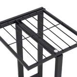 5-Floor Flower Stand 43x22x98 cm Black Metal - Rear View
