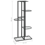 5-Floor Flower Stand 43x22x98 cm Black Metal