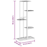 5-Floor Flower Stand 43x22x98 cm Black Metal