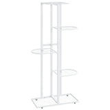 5-Floor Flower Stand 43x22x98 cm White Metal - Front View