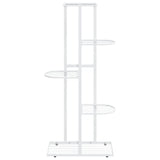 5-Floor Flower Stand 43x22x98 cm White Metal - Side View