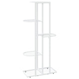 5-Floor Flower Stand 43x22x98 cm White Metal - 45-Degree Angle