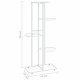 5-Floor Flower Stand 43x22x98 cm White Metal - Close-Up Angle