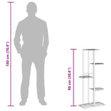 5-Floor Flower Stand 43x22x98 cm White Metal - Extra Image