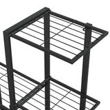 Flower Stand 94.5x25x88 cm Black Metal - Low Angle