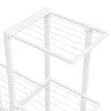 Flower Stand 94.5x25x88 cm White Metal - Low Angle
