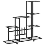 Flower Stand with Wheel 94.5x25x92.5 cm Black Metal