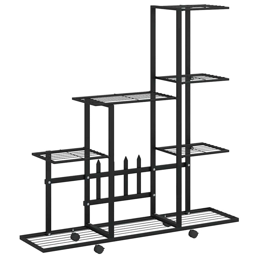 Flower Stand with Wheel 94.5x25x92.5 cm Black Metal