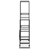 Flower Stand with Wheel 94.5x25x92.5 cm Black Metal