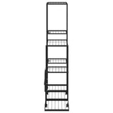 Flower Stand with Wheel 94.5x25x92.5 cm Black Metal