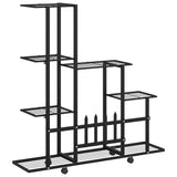 Flower Stand with Wheel 94.5x25x92.5 cm Black Metal