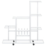 Flower Stand with Wheel 94.5x25x92.5 cm White Metal