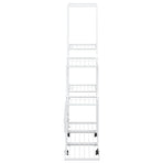 Flower Stand with Wheel 94.5x25x92.5 cm White Metal