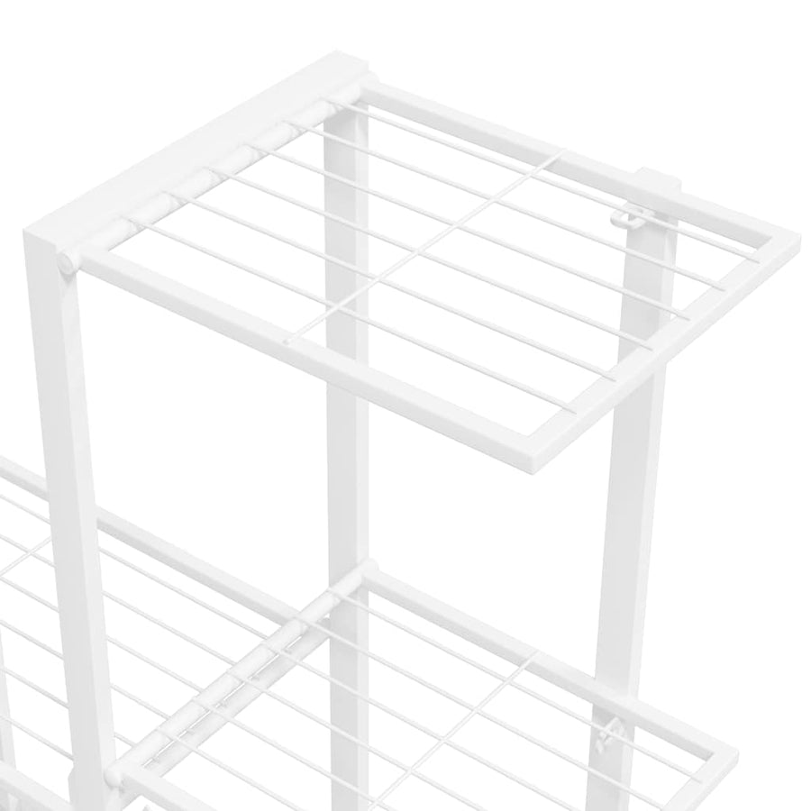 Flower Stand with Wheel 94.5x25x92.5 cm White Metal