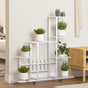Flower Stand with Wheel 94.5x25x92.5 cm White Metal