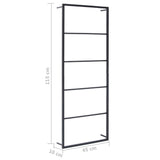 Towel Rack Black 45x10x115 cm Steel - Rear View