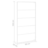 Towel Rack White 60x10x116 cm Steel - Rear View