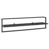 Towel Rack Black 95x25x22 cm Iron - Front View