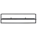 Towel Rack Black 95x25x22 cm Iron - Side View
