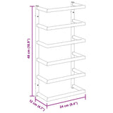Towel Rack Black 24x12x48 cm Steel