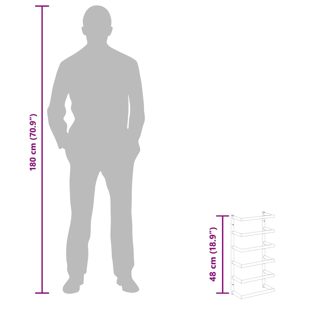 Towel Rack Black 24x12x48 cm Steel