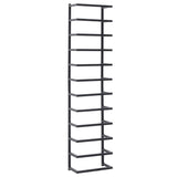 Towel Rack Black 24x12x96 cm Steel - Front View