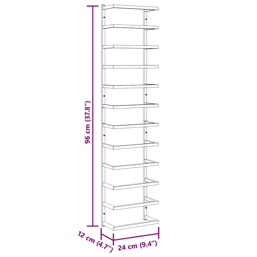 Towel Rack Black 24x12x96 cm Steel