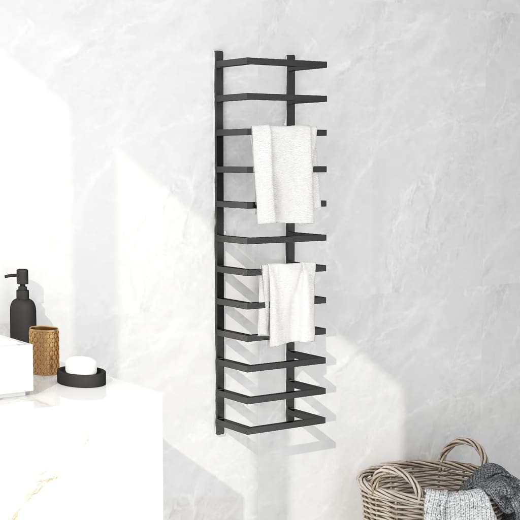 Towel Rack Black 24x12x96 cm Steel