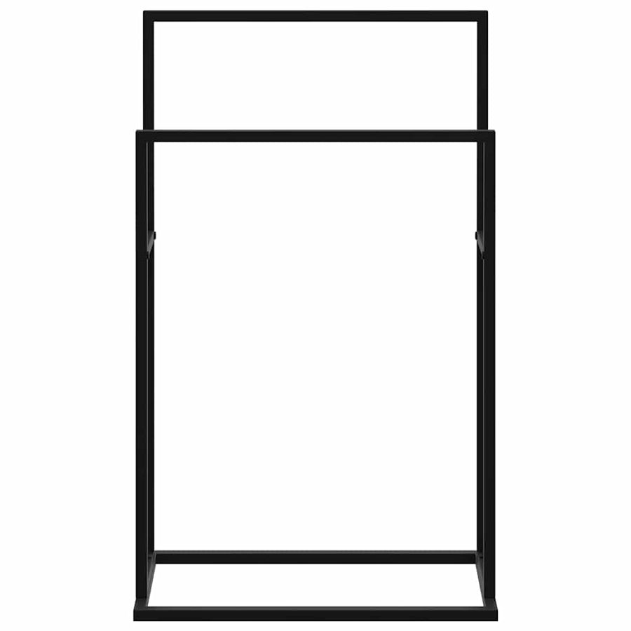Freestanding Towel Rack Black 48x24x78.5 cm Iron