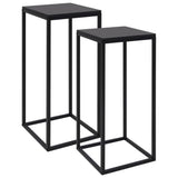 Side Tables 2 pcs Black Steel - Front View