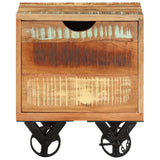 Side Table 40x40x45 cm Solid Reclaimed Wood - Front View