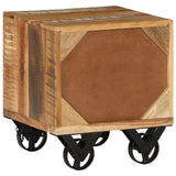 Side Table 40x40x45 cm Solid Reclaimed Wood - Side View