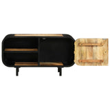 TV Cabinet 90x30x48 cm Rough Mango Wood - 45-Degree Angle