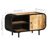 TV Cabinet 90x30x48 cm Rough Mango Wood - Extra Image