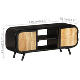 TV Cabinet 110x30x45 cm Rough Mango Wood - Extra Image