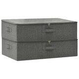 Storage Boxes 2 pcs Fabric 70x40x18 cm Anthracite - Front View