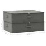 Storage Boxes 2 pcs Fabric 70x40x18 cm Anthracite - Extra Image