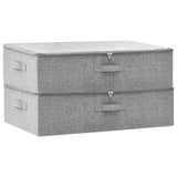 Storage Boxes 2 pcs Fabric 70x40x18 cm Grey - Front View