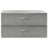 Storage Boxes 2 pcs Fabric 70x40x18 cm Grey - Side View