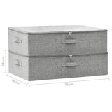 Storage Boxes 2 pcs Fabric 70x40x18 cm Grey - Extra Image