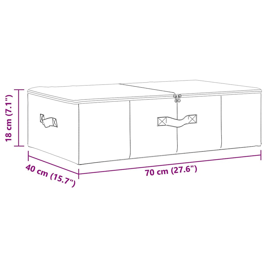 Storage Box Fabric 70x40x18 cm Cream