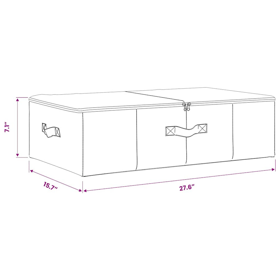 Storage Box Fabric 70x40x18 cm Cream