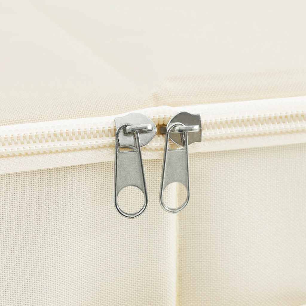 Storage Boxes 2 pcs Fabric 70x40x18 cm Cream