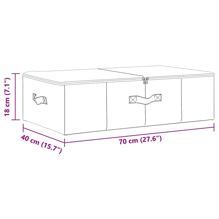 Storage Boxes 2 pcs Fabric 70x40x18 cm Cream