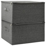 Storage Boxes 2 pcs Fabric 43x34x23 cm Anthracite