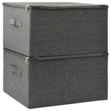 Storage Boxes 2 pcs Fabric 43x34x23 cm Anthracite - Top-Down View