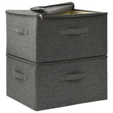 Storage Boxes 2 pcs Fabric 43x34x23 cm Anthracite - Rear View