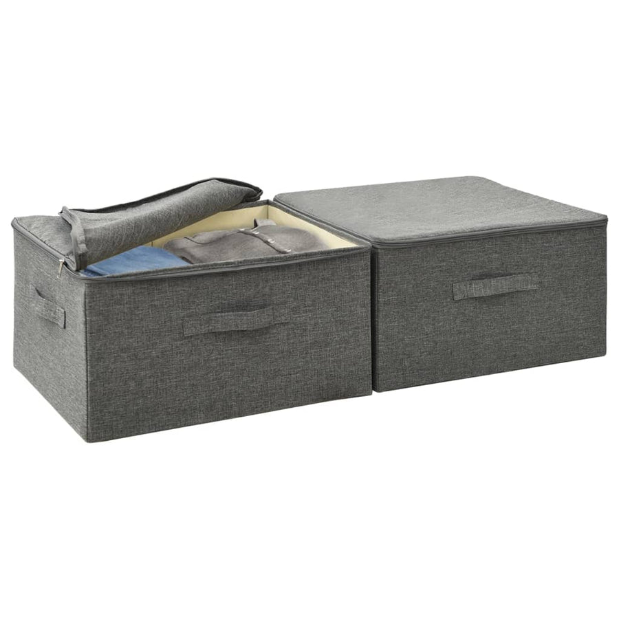 Storage Boxes 2 pcs Fabric 43x34x23 cm Anthracite