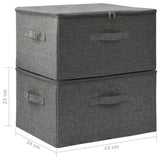 Storage Boxes 2 pcs Fabric 43x34x23 cm Anthracite - Extra Image