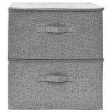 Storage Boxes 2 pcs Fabric 43x34x23 cm Grey - Side View